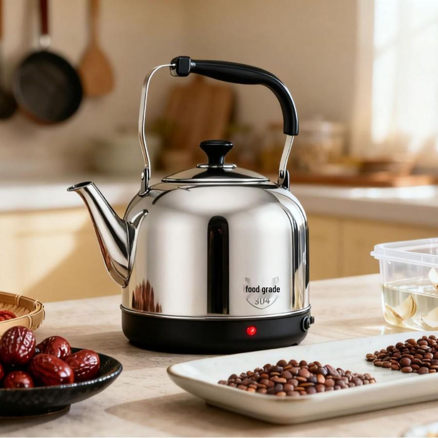 

10L Stainless Steel Electric Kettle with Whistle, Auto Power-off, and Anti-Dry Protection for Commercial Use 4L
