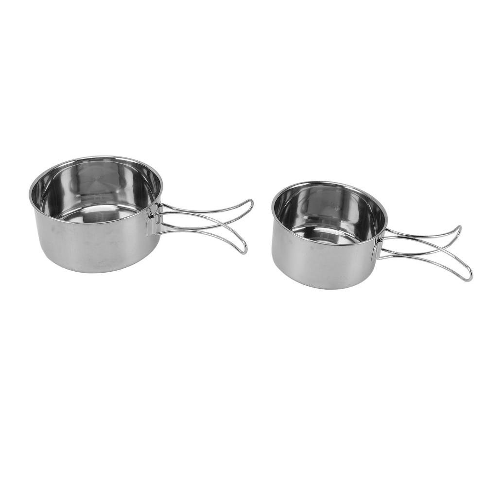 1Set Rustless Steel Food Eating Utensils Outdoor Cookware Set Restaurant Catering