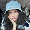 Japanese Short Brim Denim Cap All-Match Leisure Visor Hat Fashion Denim Bucket Cap  Male and Female