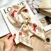 Women's French Retro Cashew Silk Scarf - Versatile Square Scarf & Ribbon Headscarf