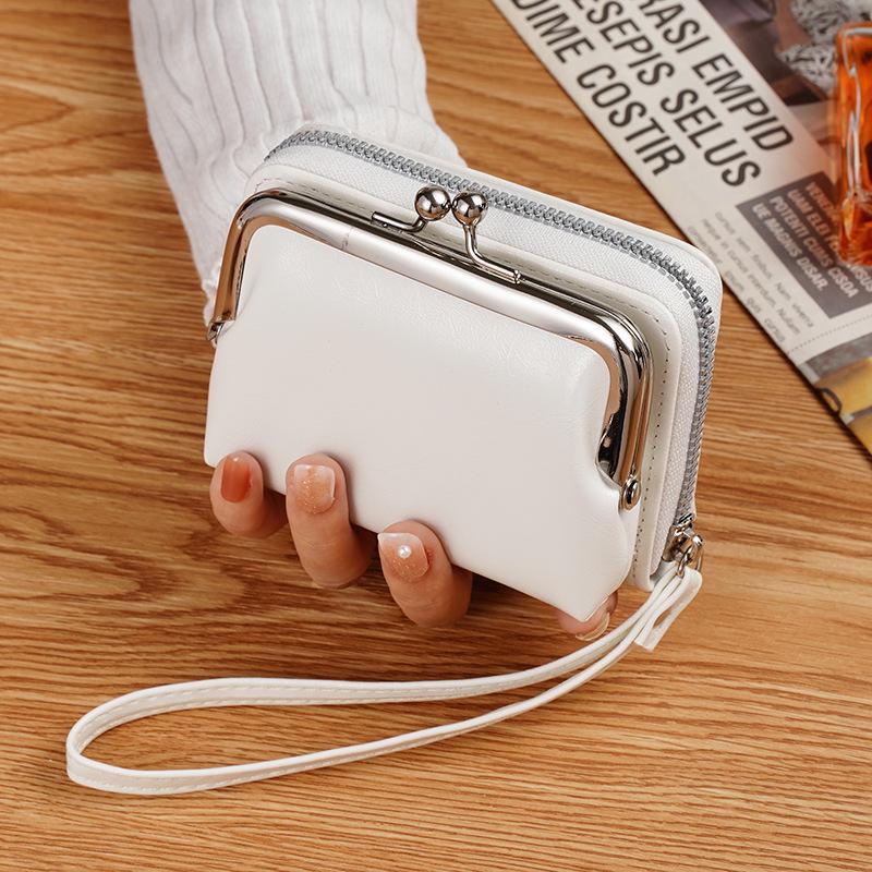 Retro Ladies Buckle Coin Purse with Zipper Card Holder
