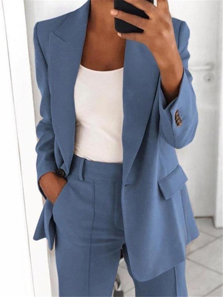 Cardigan aderente a tinta unita moda europea e americana 2024 Set completo da donna