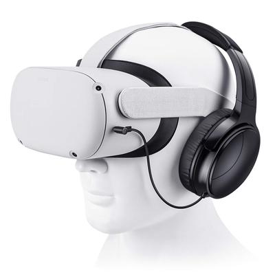 SARLAR Ακουστικά Gaming VR για Ακουστικά Oculus Quest 2 Αυξάνουν την Εμβάπτιση στην Εικονική Πραγματικότητα Καλώδιο Προσαρμοσμένου Μήκους Βελτιστοποιημένος Οδηγός Ήχου Παιχνιδιών Μαξιλαράκια Αυτιών από Πρωτεΐνη Μνήμης
