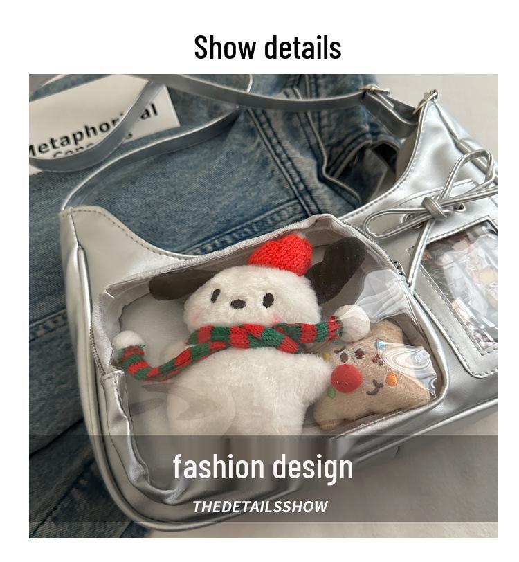 Cross-border Girls Anime Ita Bag - Large Capacity Transparent Button Shoulder Bag