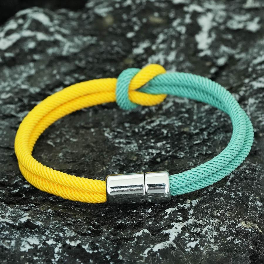 Neues 9-Stile Klassisches Kontrastierendes Konzentrisches Knoten Seil Armband Männer Frauen Distanz Anziehen Magnetischer Verschluss Valentins Armband Joias
