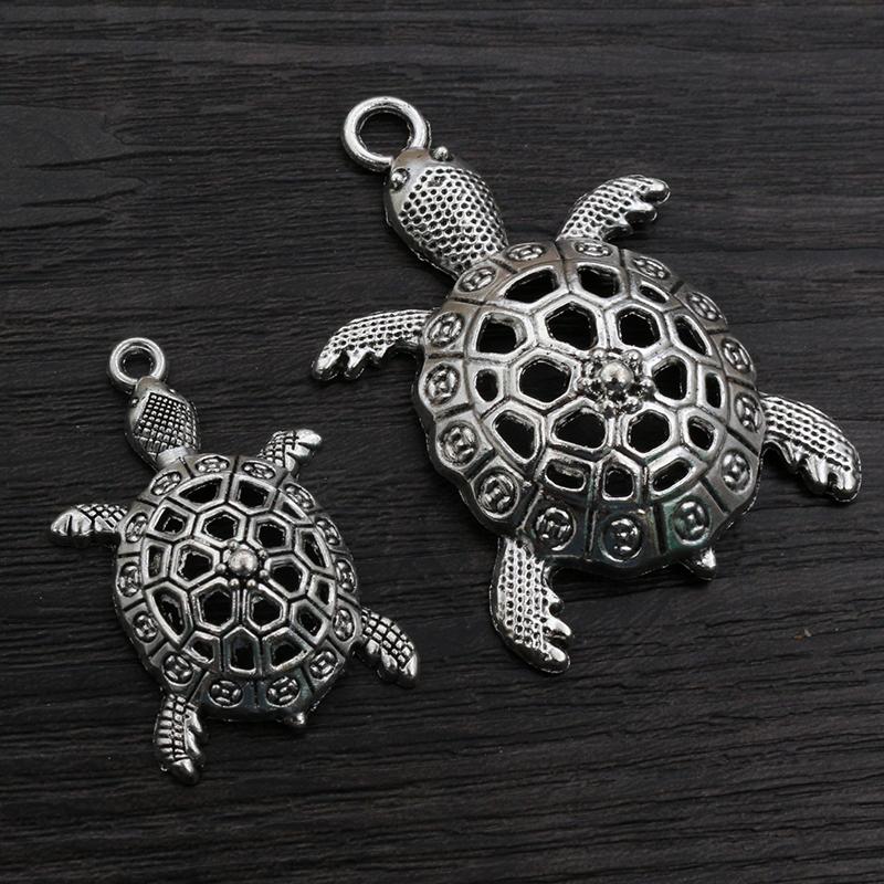5pcs Turtle Charms Pendant Antiue Silver Plated Metal Charms DIY Necklace Bracelet Jewelry Making Accessories Findings