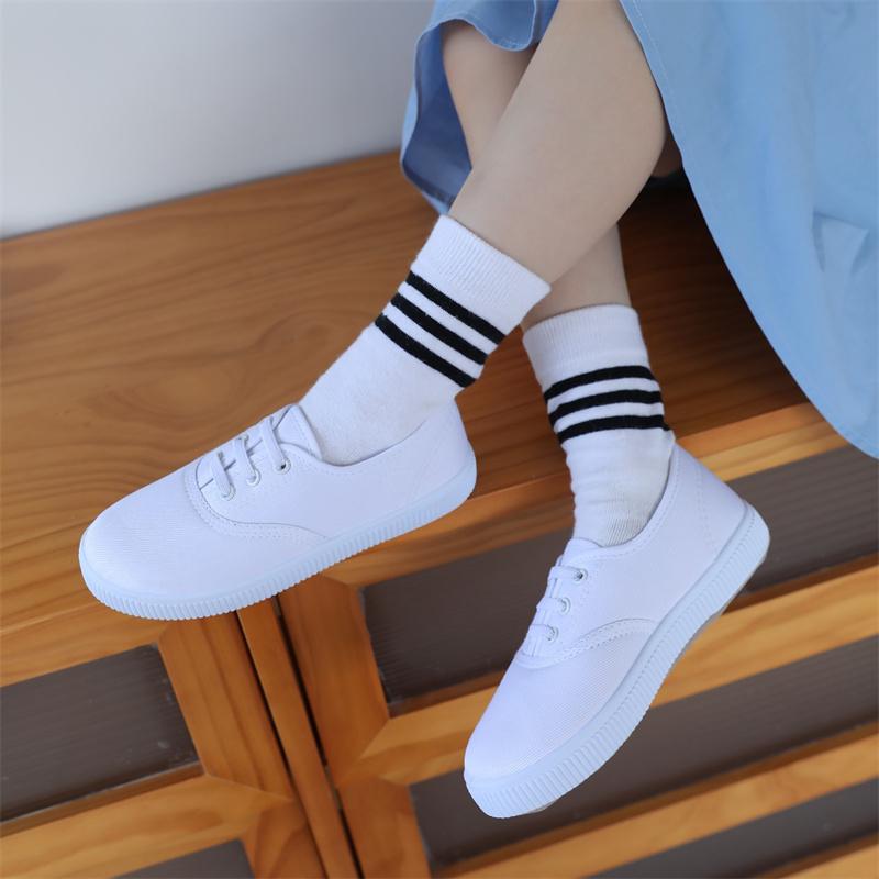 White Canvas Shoes For Boys Girls Casual Shoes Children Cute Soft Sole Walking  Dancing Toddler Kids Indoor Footwear