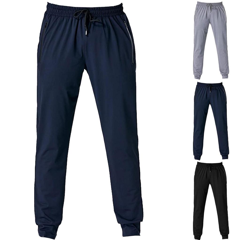Mens Casual Jogging Color Matching Training Pants Small Feet Closed Leg Pants