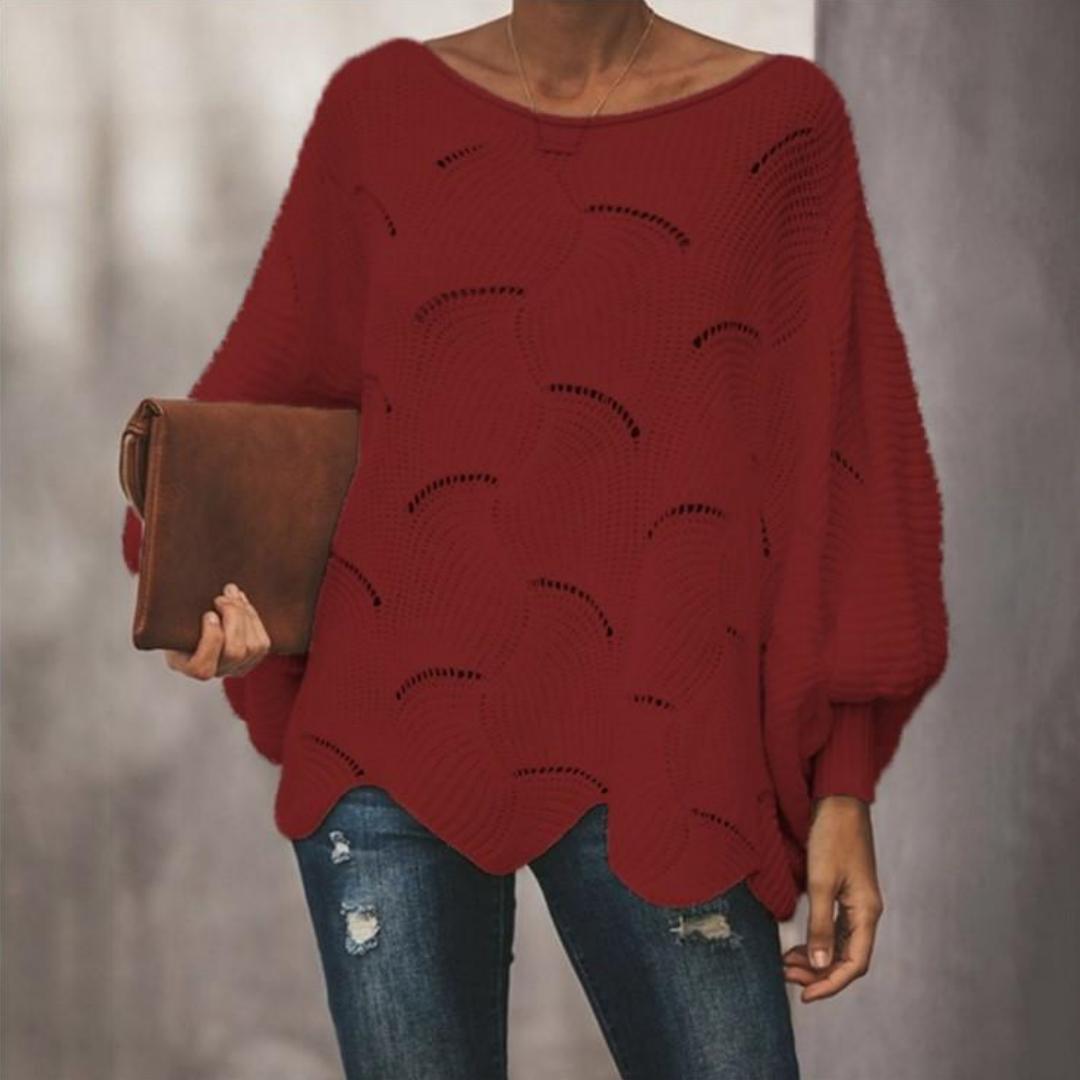 

Женский сплошной цвет с круглым вырезом, свободный топ большого размера с тонким вырезом и длинными рукавами XXXXXL вино красного