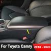 For Toyota Camry 70 2018      Carbon Car Console Armrest Box Panel Cover Trim Interior Molding Accessories