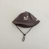Kids Embroidered Letter Bucket Hat Wide Brim Sun Protection Cap With Windproof Strap For Spring Autumn Outdoor