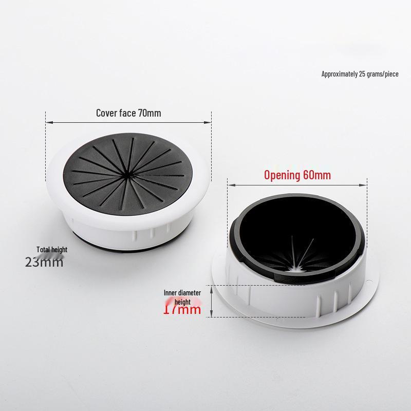 Round Desktop Cable Organizer & Decoration Ring – Cable Hole Cover & Wiring Outlet Seal