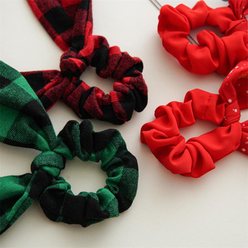 Christmas holiday new ponytail hair ring headdress European and American style large intestine hair ring Santa Claus