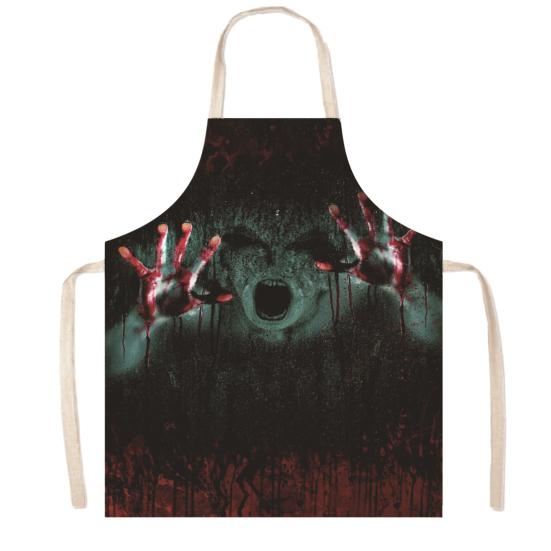Funny Prank Gift Halloween Butcher Apron with Realistic Blood Stain, Washable Protective Work Apron, Spooky Kitchen Decor Horror Costume Prop