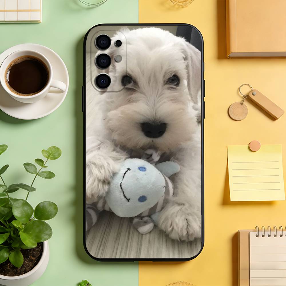 

Cute Mini Schnauzer Puppy Phone Case For Samsung S25,S24,S21,S22,S23,S30,Ultra,S20,Plus,Fe,Lite,Note,10,Black Cover Samsung S21fe