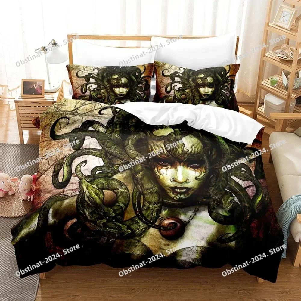 Fantasy Hexe Drache Llien Welt Bedrucktes Bettwäsche-Set Bettbezug Kissenbezug Bettwäsche-Set Bettwäsche Laken Deckenbezug Full King Size