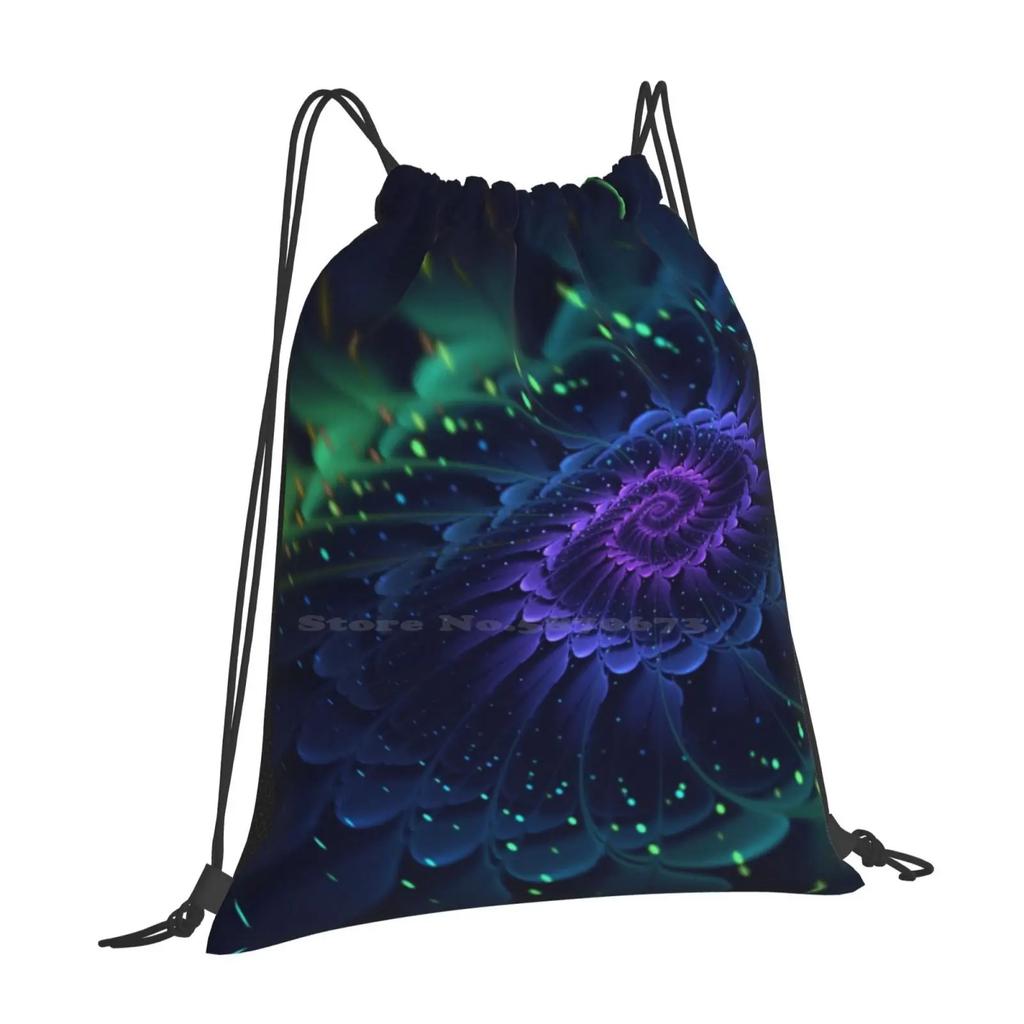 Raw Fractal Bloom-Floral Spiral-Manafold Art Pattern Design Laptop Travel School Bags Fractal Mind Cosmic Dmt Love Space Dreams