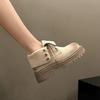 Retro Flap Boots Female Fall Thick Bottom Two Wear Short Boots Workwear Rhubarb Boots Fashionable and Comfortable