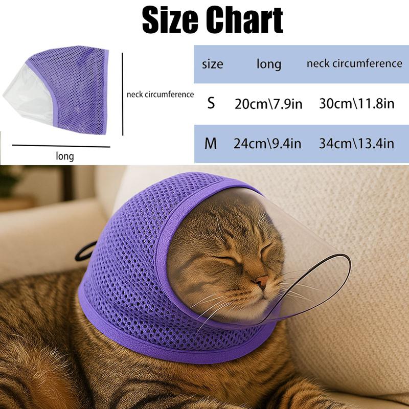 Anti-Bett Katt Headgear Anti-Lickning Anti-Repa Förhindra Ätande Inte Blockerar Sikt Andningsbar Katt Ansiktsmask Husdjursförnödenheter