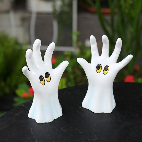 1 Pair Hand Ghost Statues Gothic Desktop Spooky Hand Figurines Resin Ornaments Home for Halloween