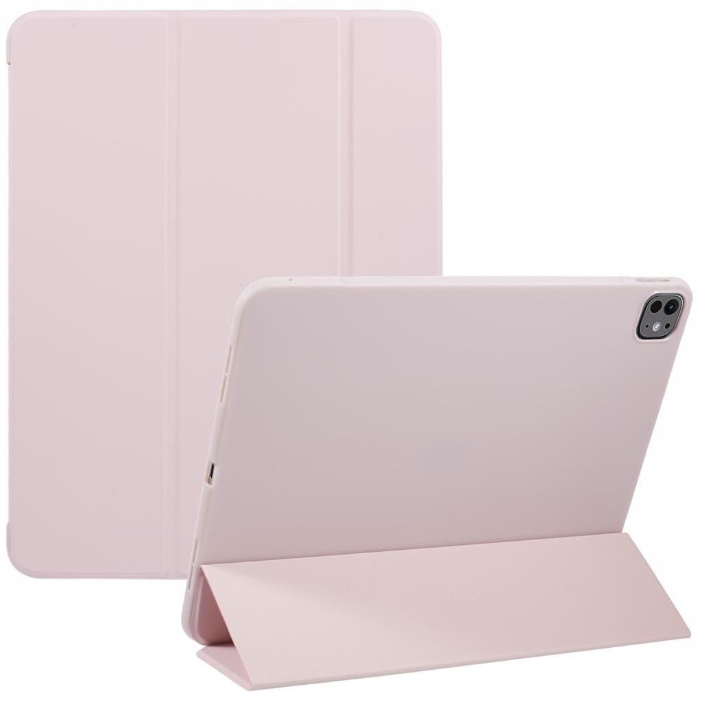 For iPad Pro 13 (2024) Case PU Leather Tri-Fold Stand Tablet Cover Auto Wake/Sleep