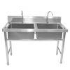 Heavy-Duty Commercial Stainless Steel Double Sink with Workstation
