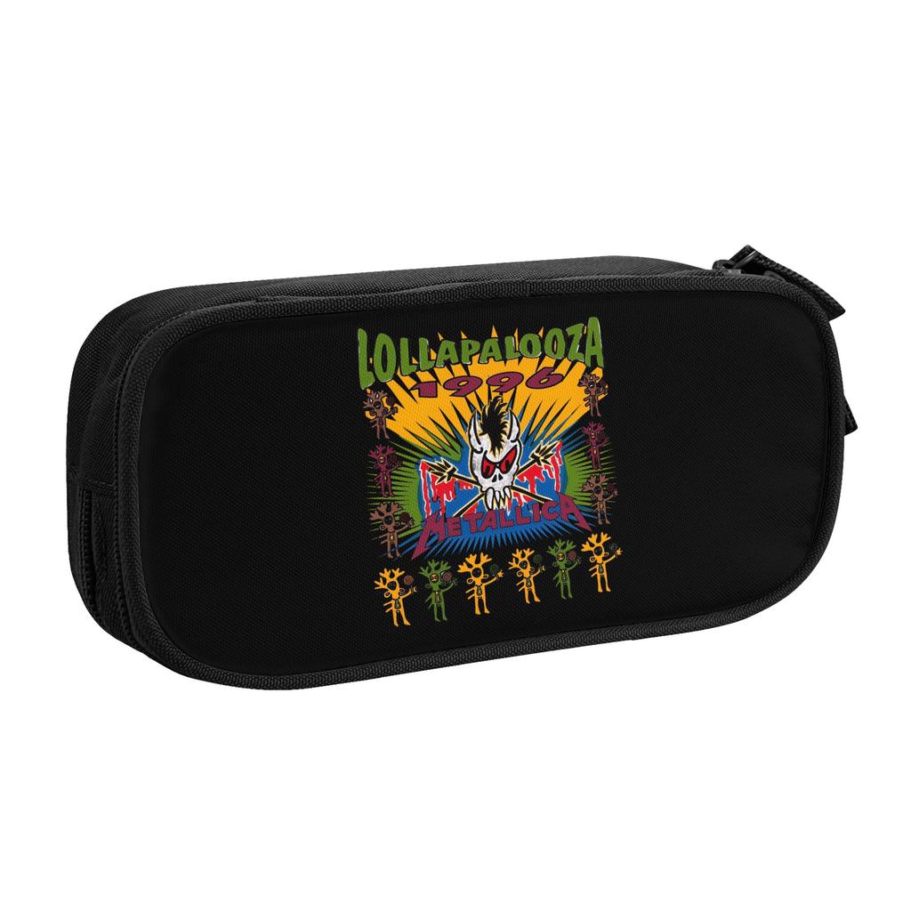 Lollapalooza Hip Hop Electronic Dance Music Pencil Cases for Big Capacity Rock Heavy Metal Punk Pencil Bag School Accessories