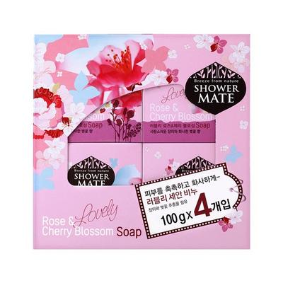 Shower Mate Lovely Rose & Cherry Blossom Face Wash Soap, 100g, 4 Packs