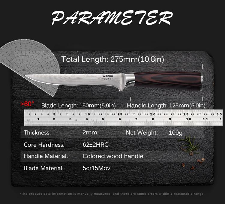 Butcher's Boning Knife Professional Chef Knife Damascus Pattern Kitchen Knives Japanese Santoku Knife Meat Cleaver