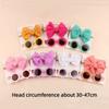 2pcs/set Soft Elastic Children Bowknot Headband Wide Cotton Baby Bows Turban Solid Color Kids Sunglasses Set Infant Newborn