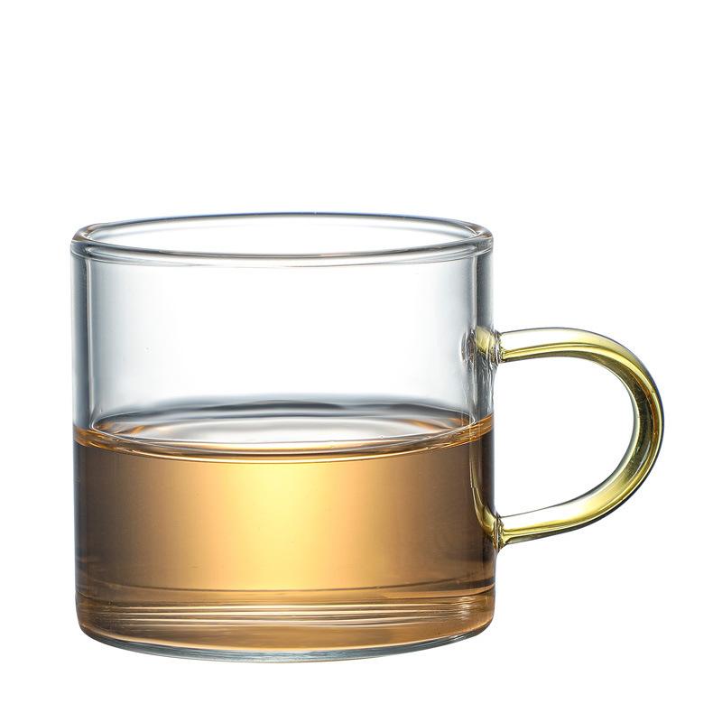 High Borosilicate Color Handle Glass Cup Milk Tea Cup Coffee Cup Household Small Capacity Kung Fu Tea Set Mini Tea Cup