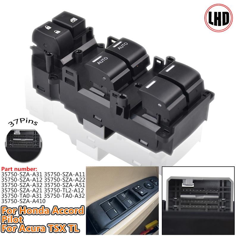 

Кнопка перемикача склопідйомника зліва для Honda Accord 8 VIII Pilot 2011-2015 Accord EX EX-L 2008-2012 Acura TL 2009-2014 35750-SZA-A31