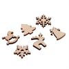 50Pcs Wooden DIY Christmas Tree Snowflake Star Hanging Ornaments Table Craft