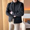 Jachetă de iarnă pentru bărbați, cu rever, scurtă, de primăvară și toamnă, retro, simplă, de culoare solidă, casual, cu fermoar