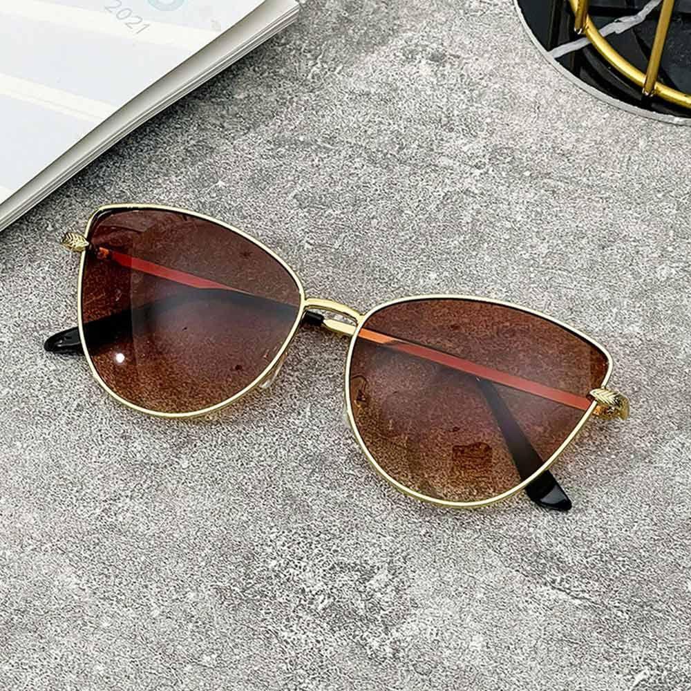 Square Frame Cat Eye Sunglasses Uv400 Protection Ocean Lenses Sun Glasses Beach Travel Streetwear Metal Frame Sun Glasses