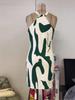European and American Women's Striped Sleeveless Halter Dress - 2024 Collection