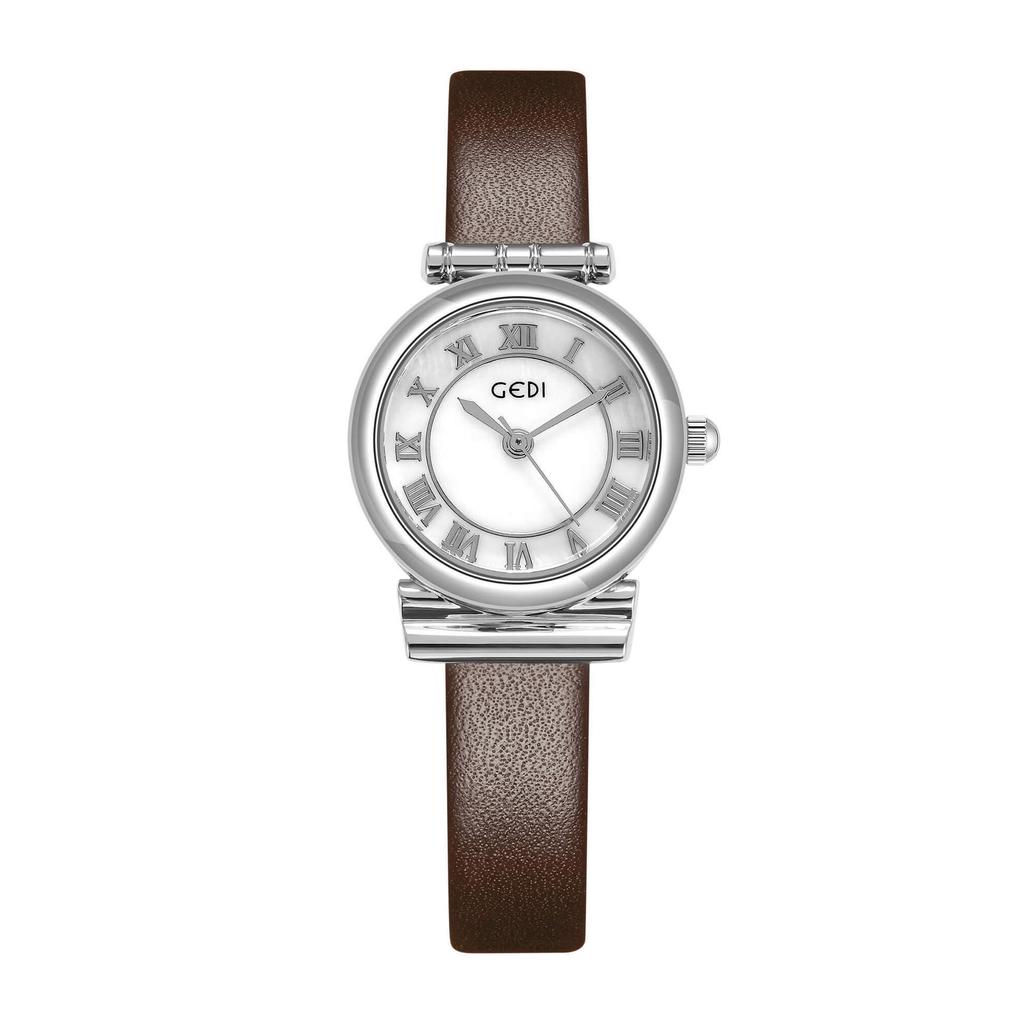 Retro Temperament Light Luxury Fritillary Surface Creative Asymmetrical Design Roman Disc Belt Quartz Waterproof Watch