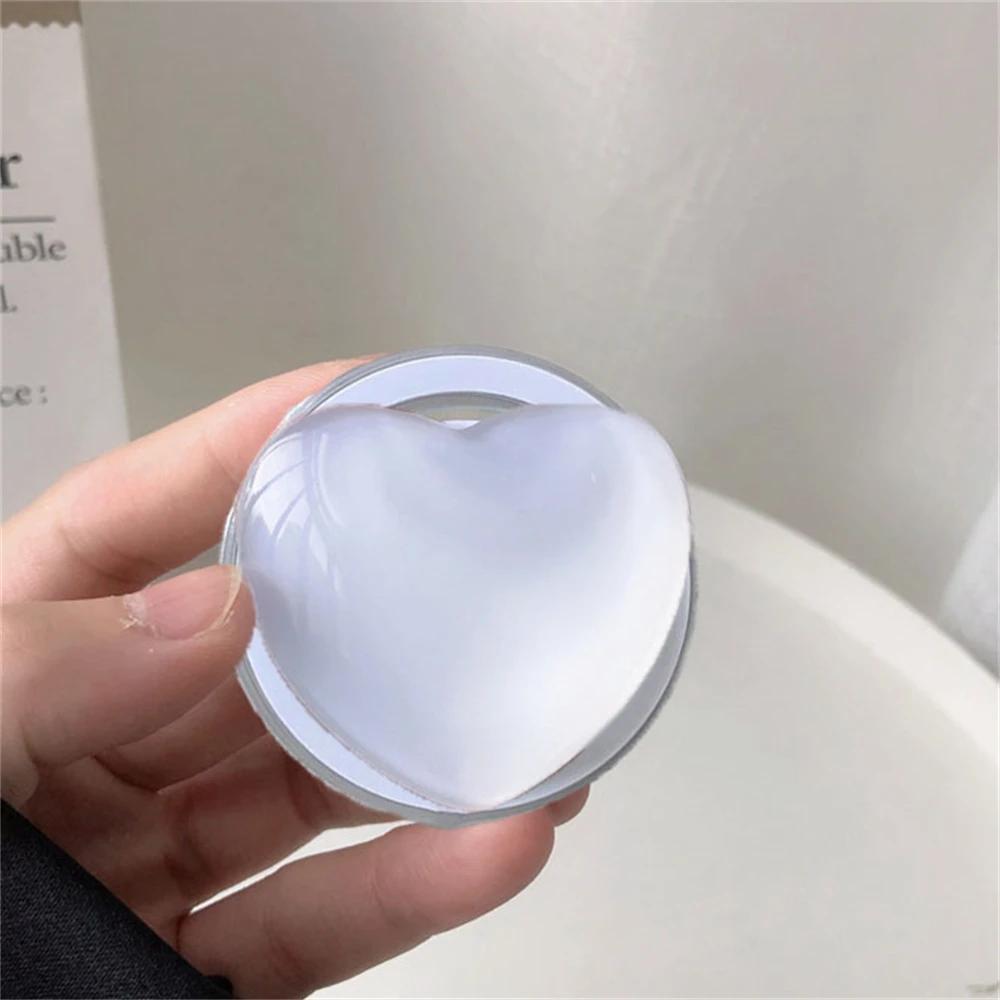 Korean Cute 1D Glass Love Heart For Magsafe Magnetic Phone Griptok Grip Tok Stand For iPhone Wireless Charging Holder Bracket