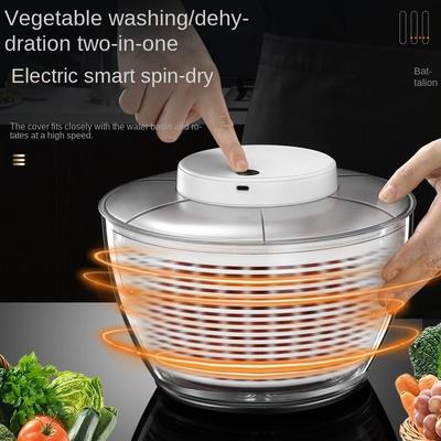 Vegetable Dehydrator Fruit and Vegetable Dry and Wet Separation Salad Spinner Kitchen Gadget Electric Quick Cleaning Dryer