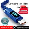 Crystal Shine 120W Fast Charging Cable for Huawei, Type-C, Honor, Vivo, OPPO Digital Display