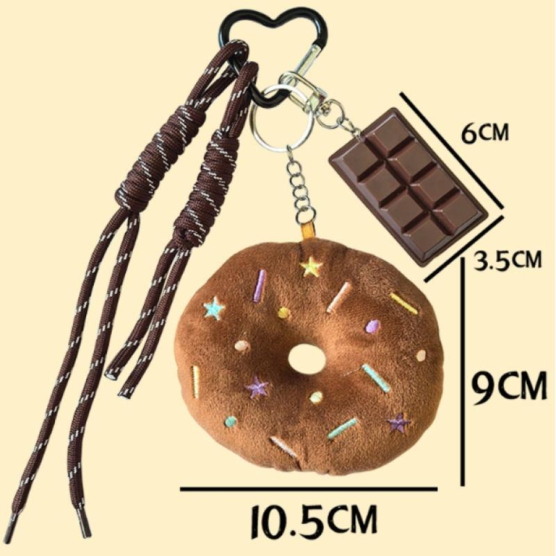 Cute Doughnut Pendant, Keychain, Plush Doughnut, Claw Machine Doll, Plush Bag Pendant