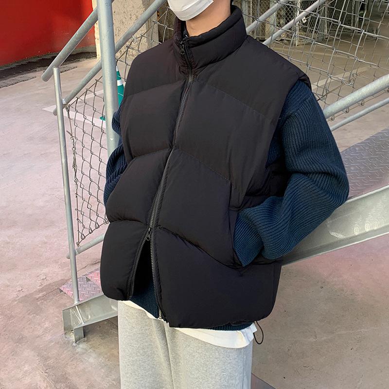 

Жилет мужской зимний утолщенный теплый жилет куртка корейский стиль свободная модная хлопковая одежда плюс бархатный жилет 2XL чёрный