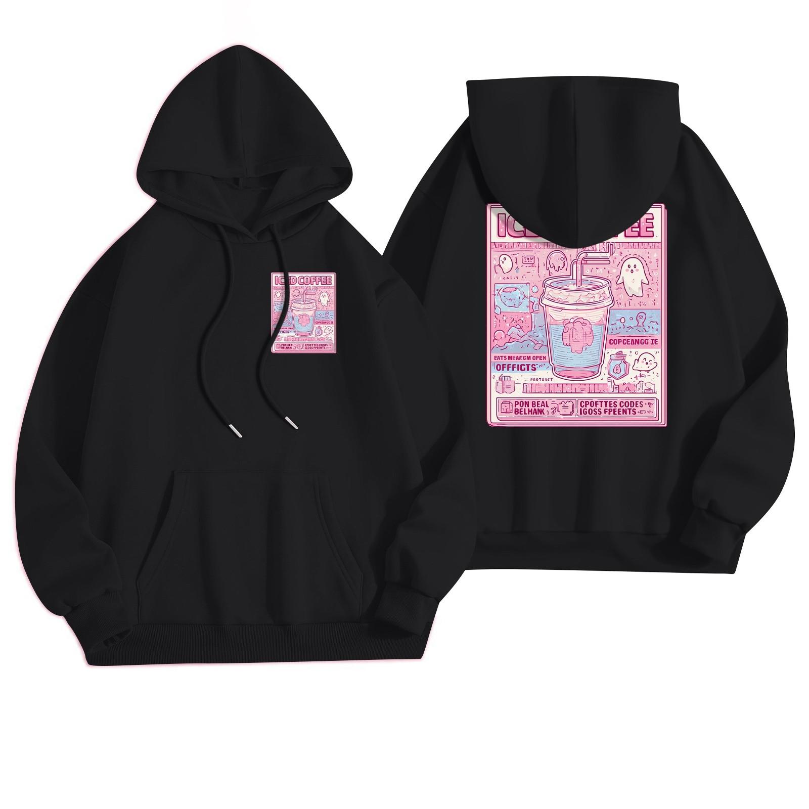 

Women s Casual Fashion Halloween Printed Leisure Hooded Sweatshirt With Pockets L чёрный