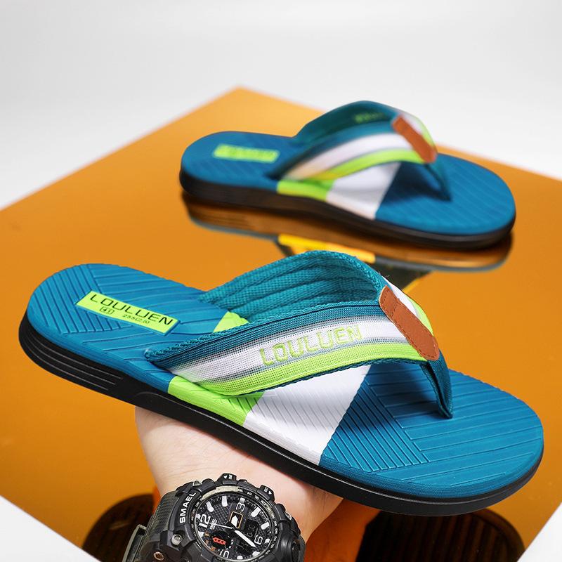

Вьетнамские шлепанцы мужские 2025 летняя одежда нескользящая мягкая подошва носить щипать ноги модные пляжные мужские классные тапочки 45 озеро синий