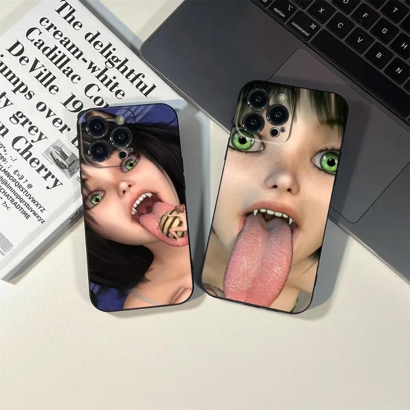 

Чехол для телефона Clmj Cool Girl Punk Y2K для IPhone 15 14 11 12 8 7 Plus X 13 Pro MAX XR XS MINI SE 2020, черные чехлы For iphone 14 promax бездна