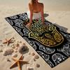 Golden Hamsa Symbol Beach Towel, Super Soft Microfiber, Gift for Her/Him, Birthday, for Pool, Beach, Travel, Home Decor Fan gifts
