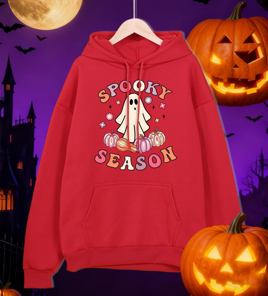 Colorful Pumpkin Lantern Spooky Season Printing Men Hoodie Loose Hoody Autumn Fleece Hoodies Pocket All-Match Man Sportswear