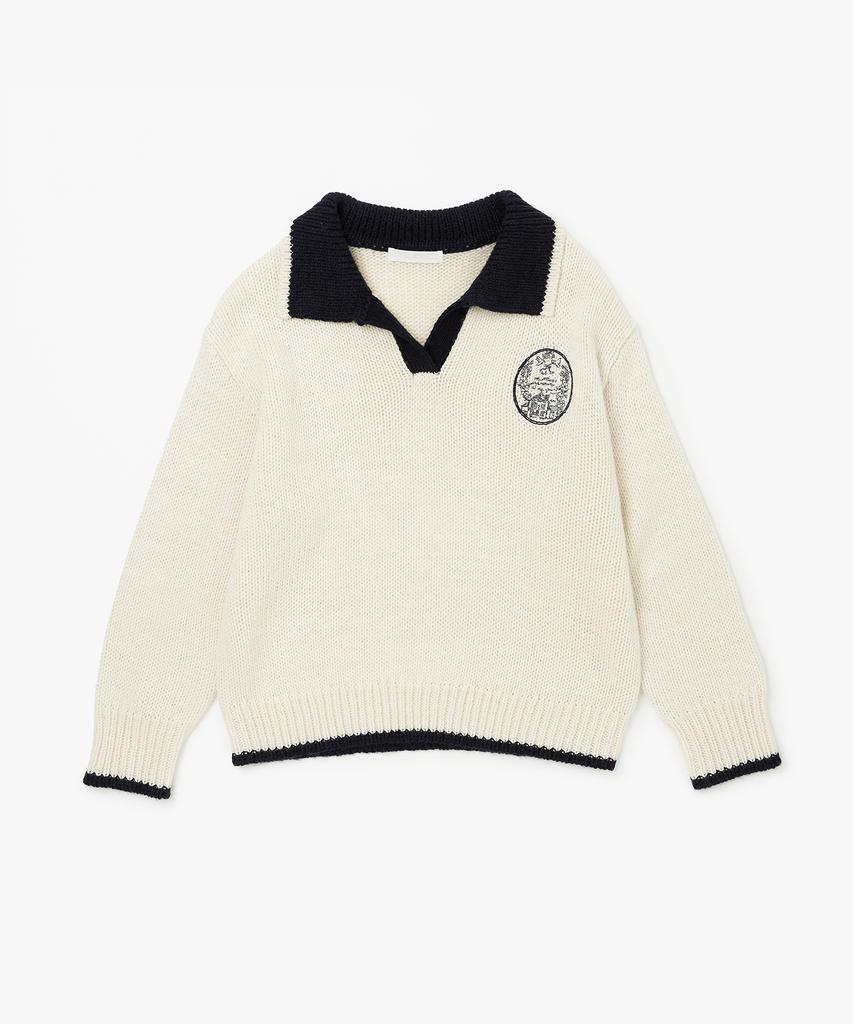PLAC WOMEN Childhood Memories Loose Fit Collared Knit Ivory
