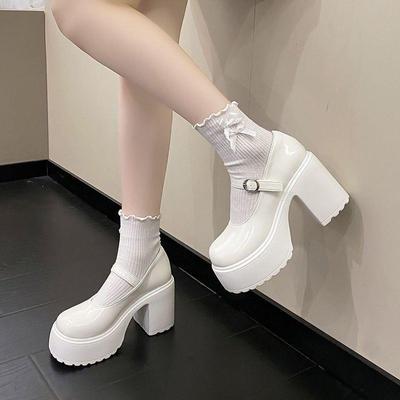 Pantofi Mary Jane de epocă, pantofi noi de vrăjitoare pentru femei, toc super înalt, toc gros, masă impermeabilă, cap rotund, versatil, pantofi singuri pentru bebeluși