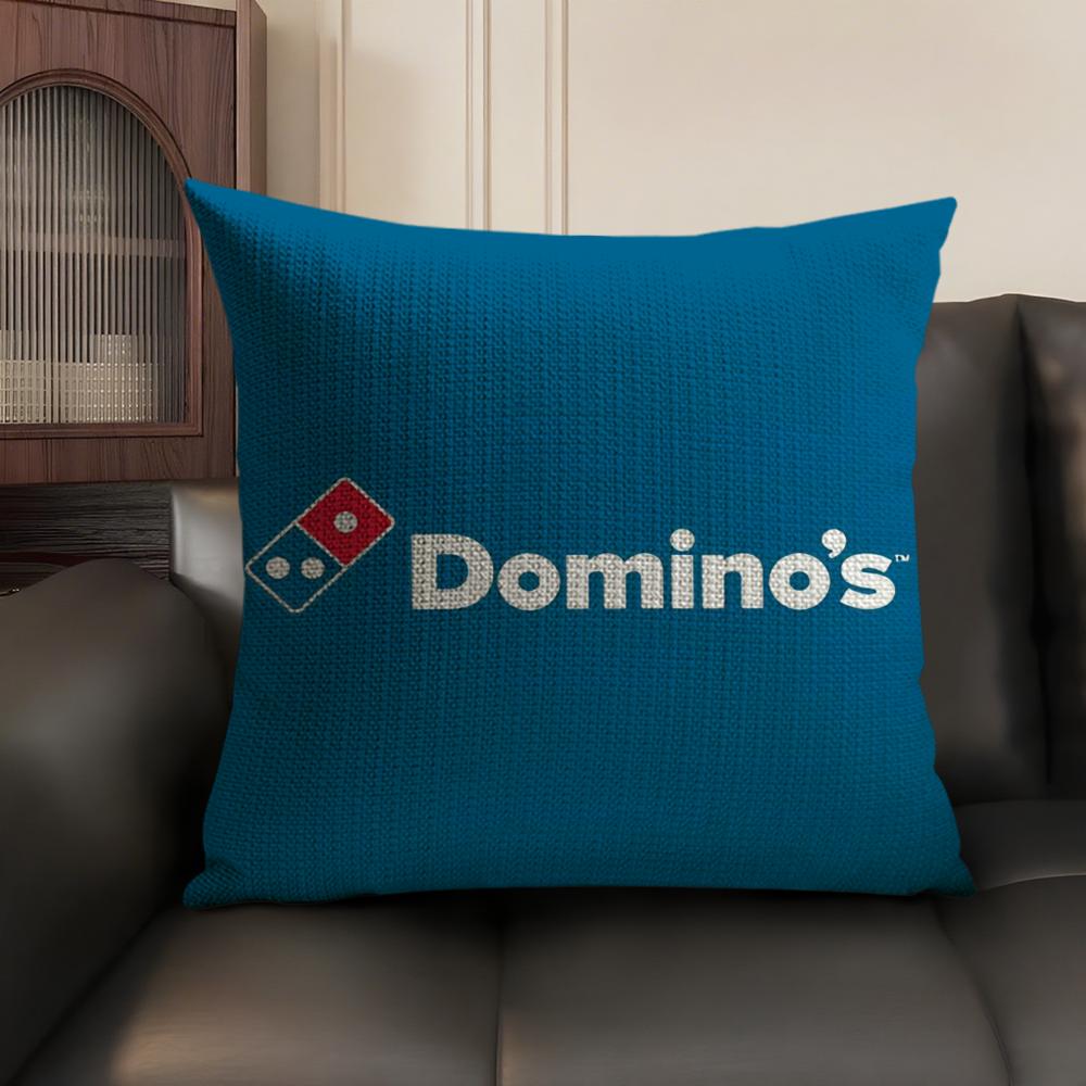 Food Anime D-Domino'S Pizza Cushion Cover Summer Breathable Linen Fabric Double-Sided Printing Sofa Pillow Case Home Decor